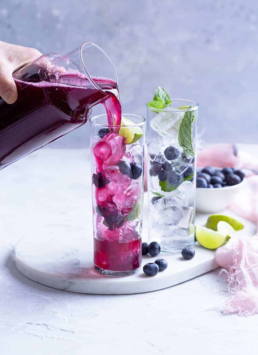 Blueberry Ginger Refresher - Fruit Refreshers Recipe Online - Mocktail.net