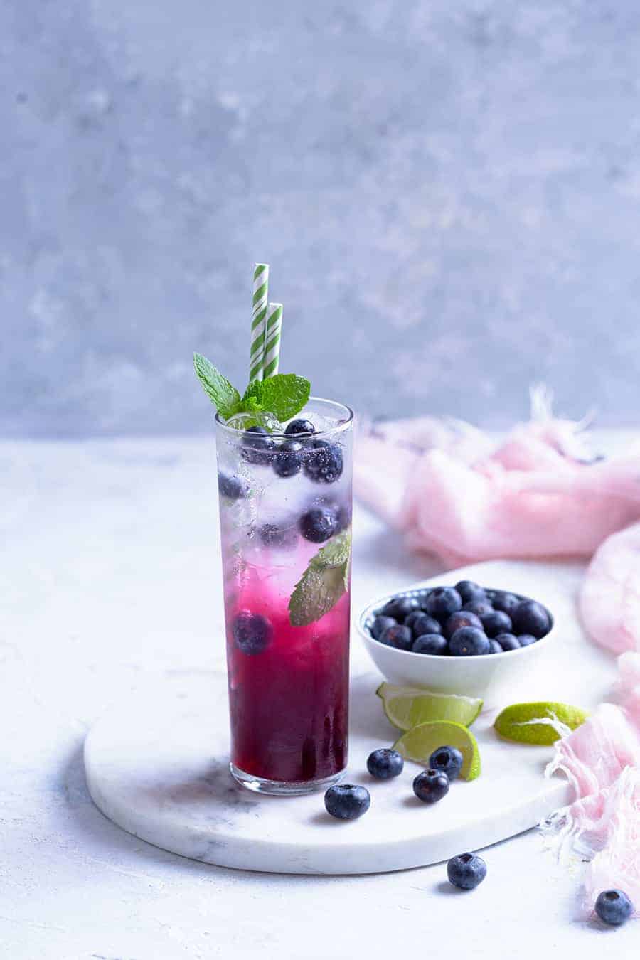 Blueberry Ginger Refresher - Fruit Refreshers Recipe Online - Easy Mocktails Recipes
