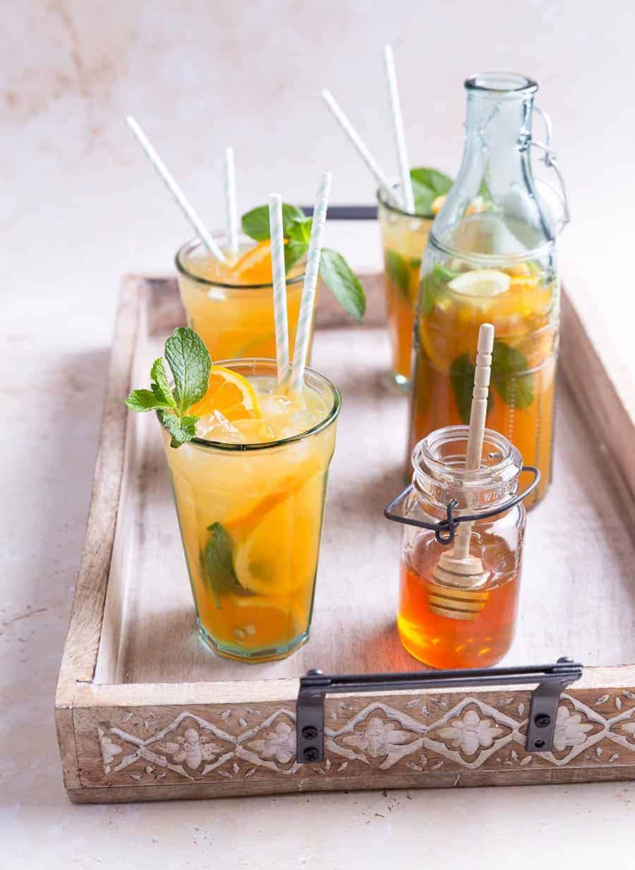 Mint Tea Punch Recipe - Juice Recipes Online - Fruit Juices Online
