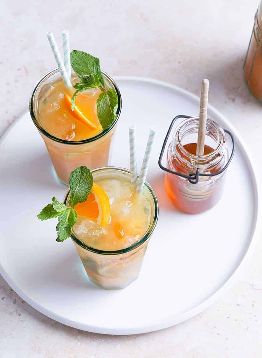 Mint Tea Punch Recipe - Juice Recipes Online - Refreshers Recipe Online
