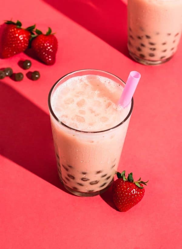 How to Make Mango Boba Strawberry Bubble Tea · Easy Recipe