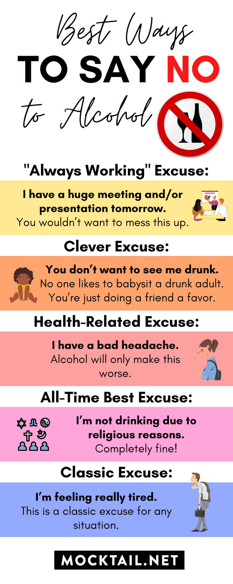 best ways to say no to alcohol