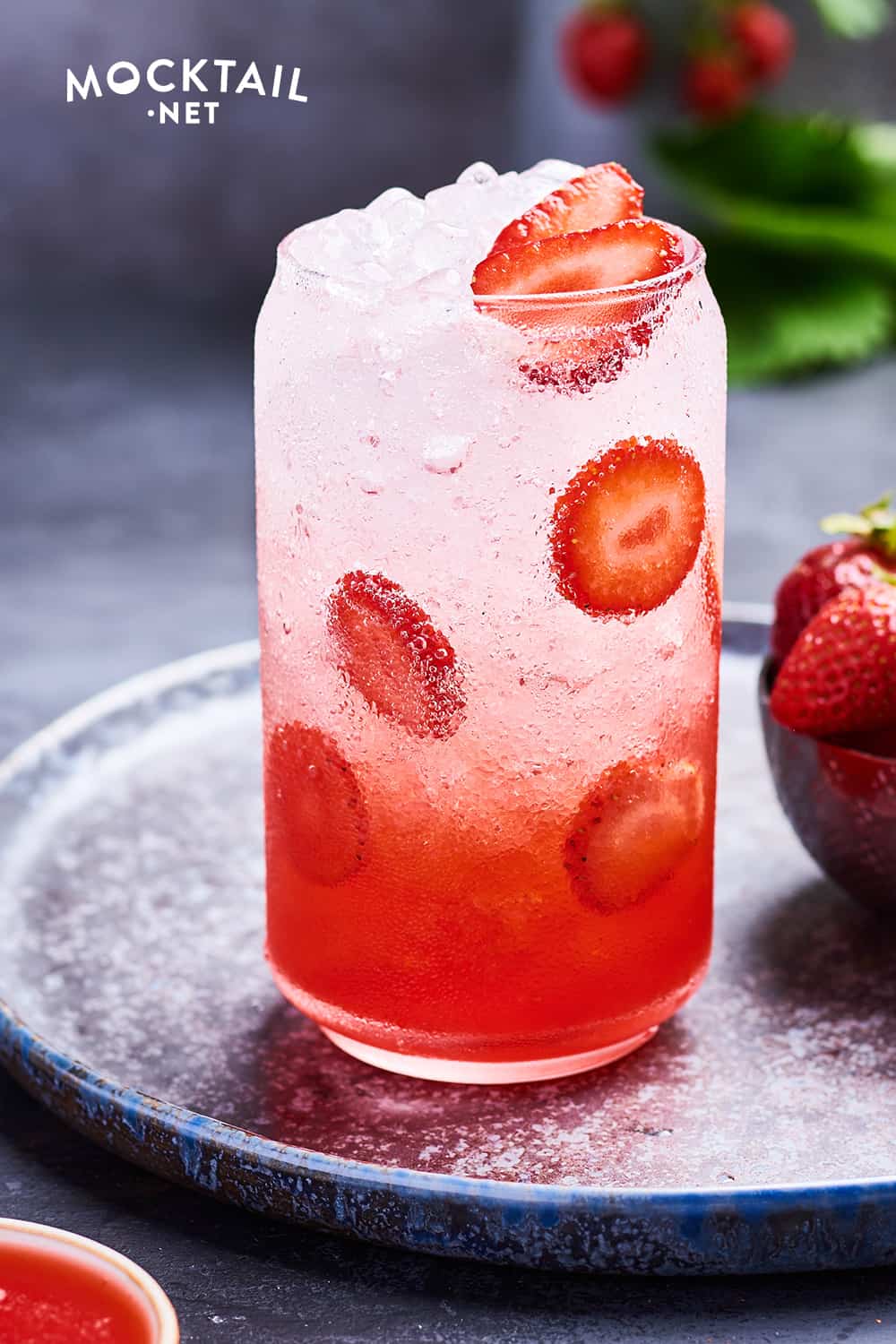 Strawberry soda tastes fresh and fruity.