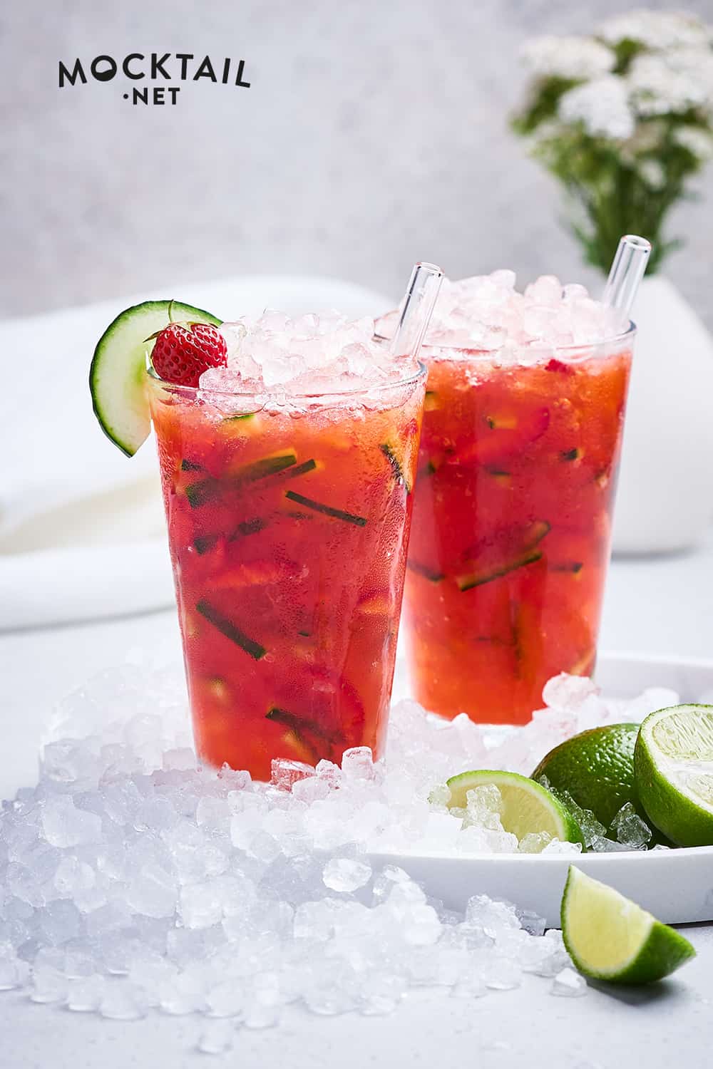 Strawberry Cucumber Limeade Mocktail