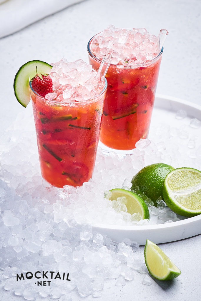Strawberry Cucumber Limeade Mocktail