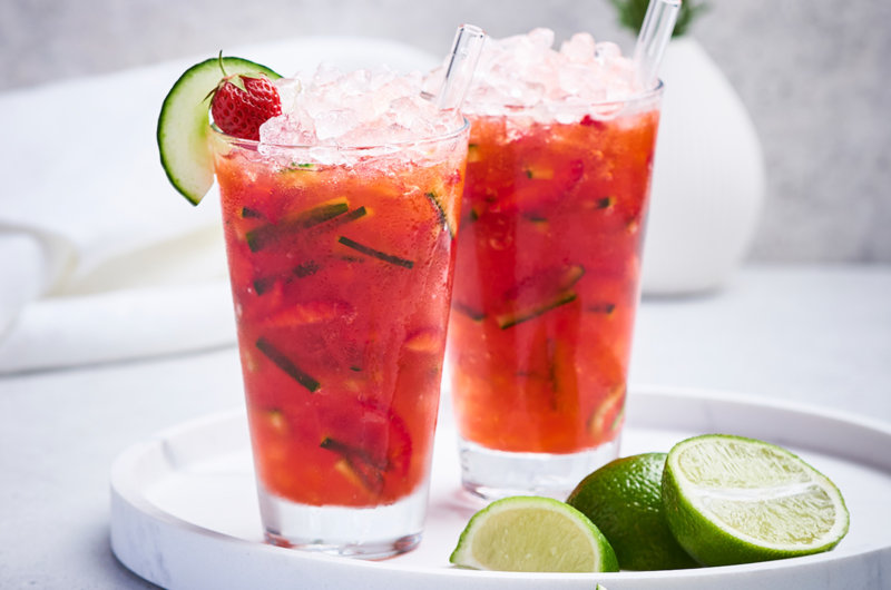 Strawberry Cucumber Limeade Mocktail Recipe